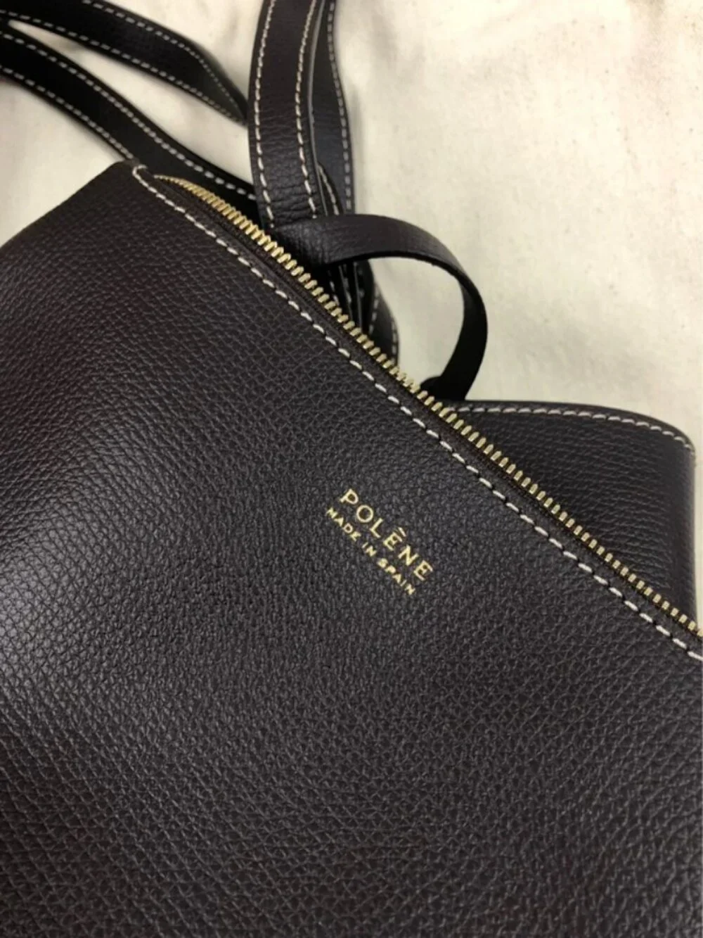 Polene Cyme Mini Black Leather Tote ✨